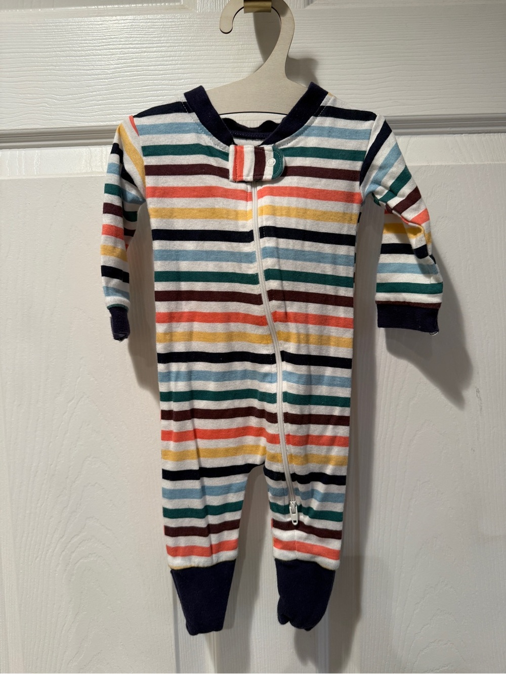 Monica + Andy Multicolor Striped One-Piece Newborn Pajamas